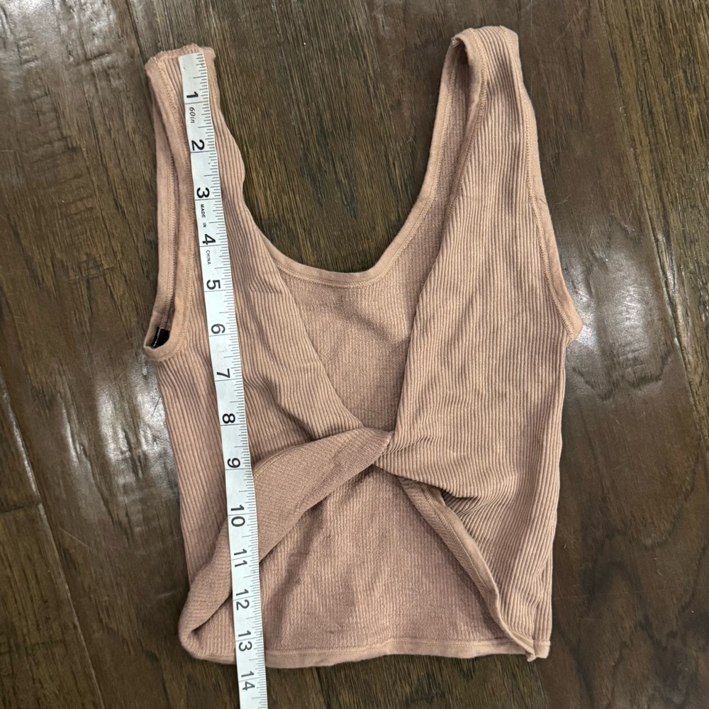 Urban Outfitters Cream Tie Front Fitted Tank Top - Picture 4 of 9